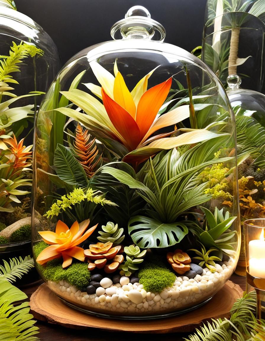 Tropical Terrarium in Retro Style