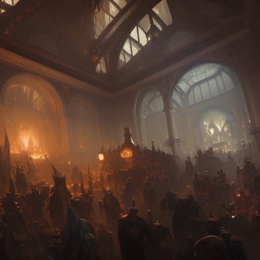 Epic Dark Fantasy Adventure's Guild Interior