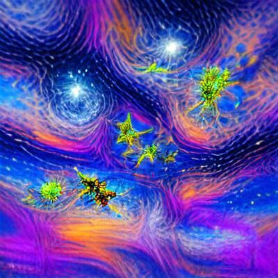 Kaleidoscopic Star Constellations in Neon Art Style