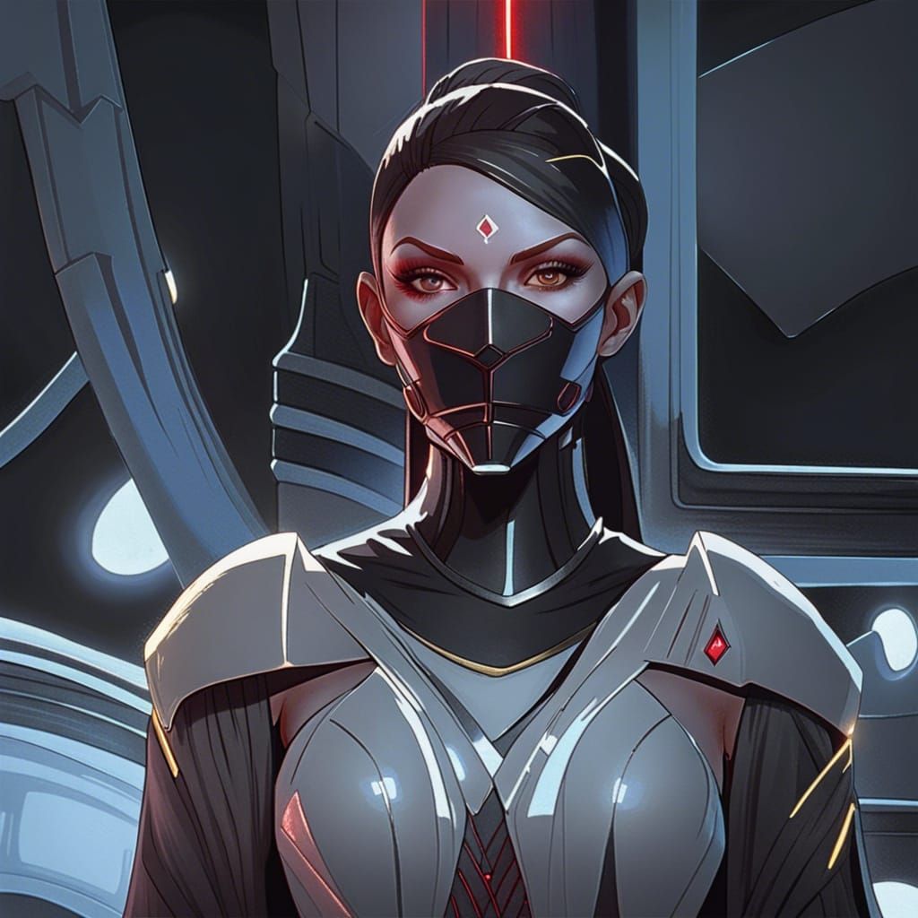 Red-Skinned Sith Portrait in Hyperdetailed Digital Art