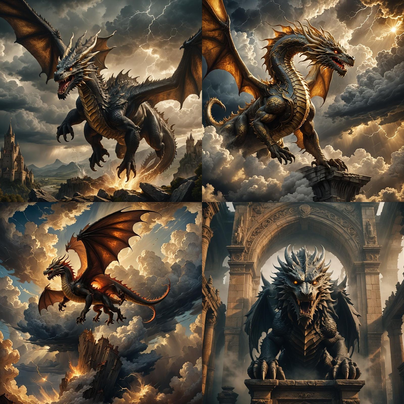 DaVinci-Inspired Dragon: Epic Digital Painting
