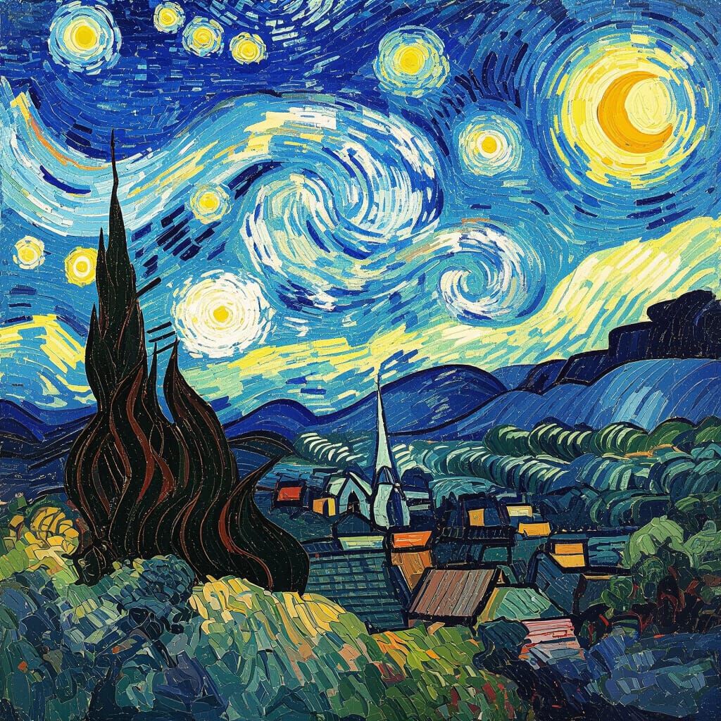 Mountain Landscape in Impasto Style