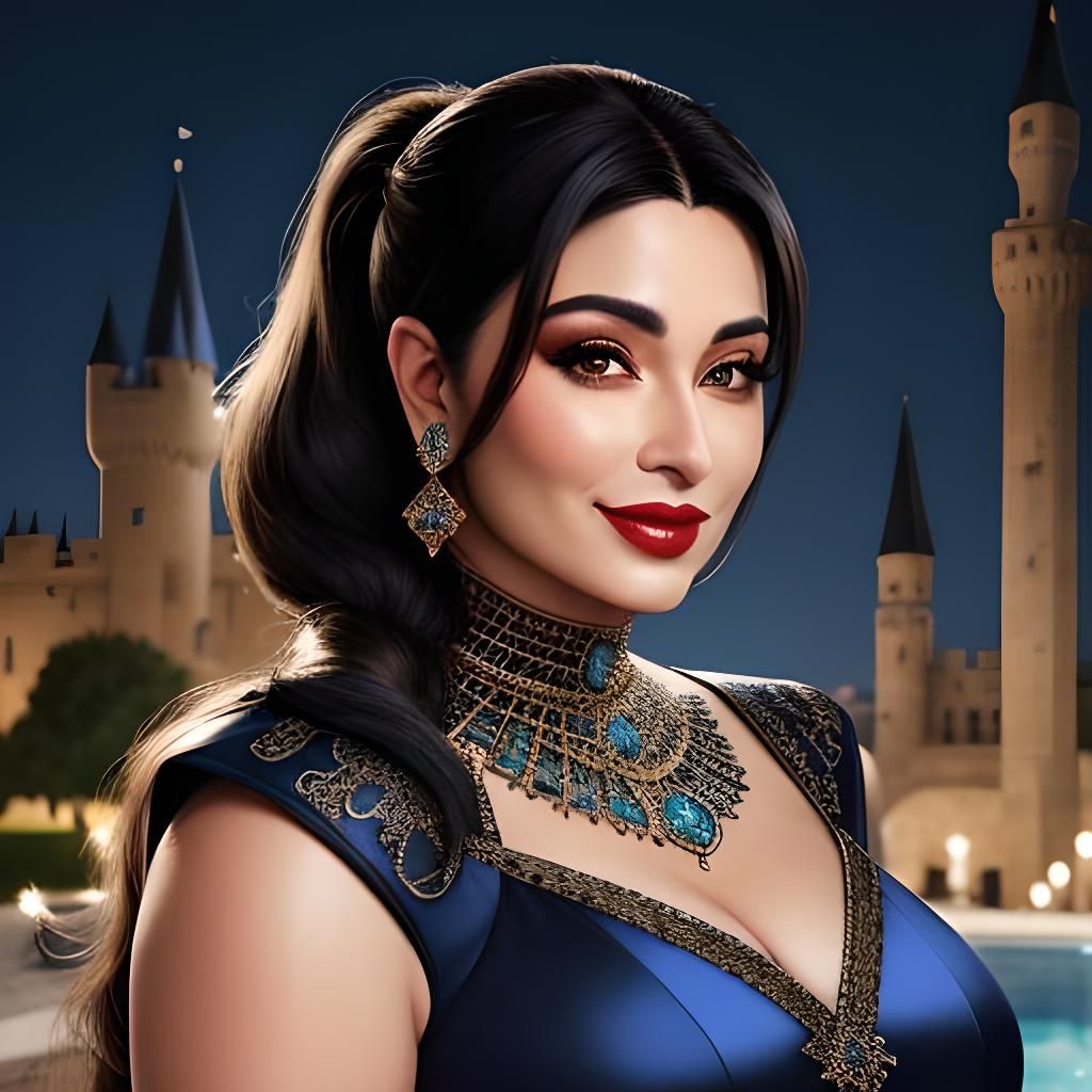 Realistic Portrait of a Beautiful Middle Eastern Woman