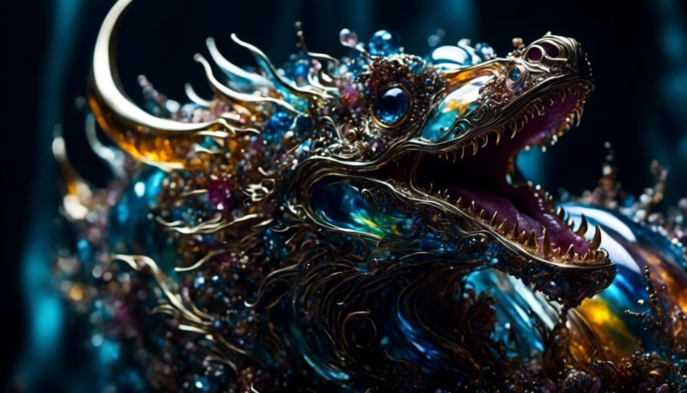 Abstract Steampunk Monster in Vibrant Colors