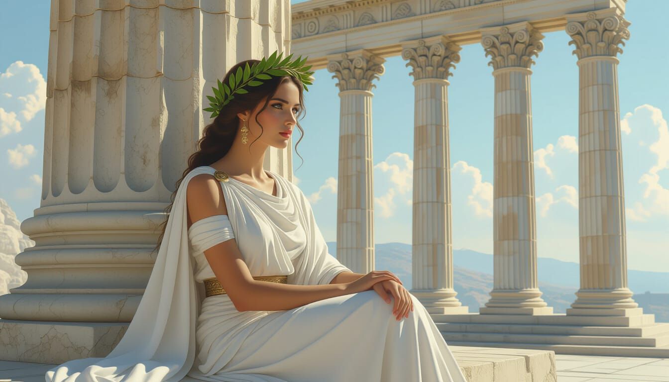Ancient Greek Woman in Traditional Costume