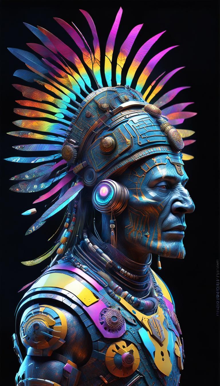Cybernetic Shaman Exploring Spiritual Worlds in CGI