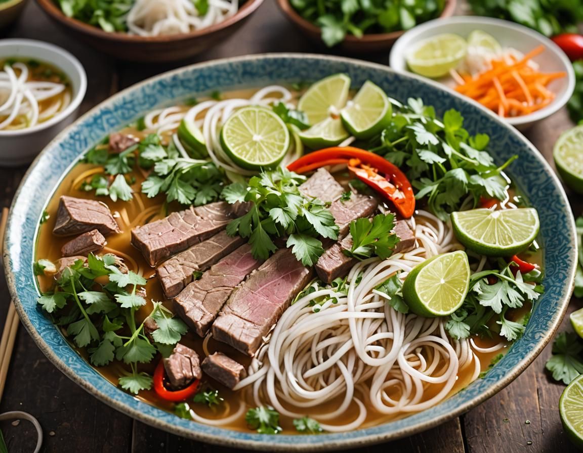 Vibrant Pho Food Photography with Natural Light