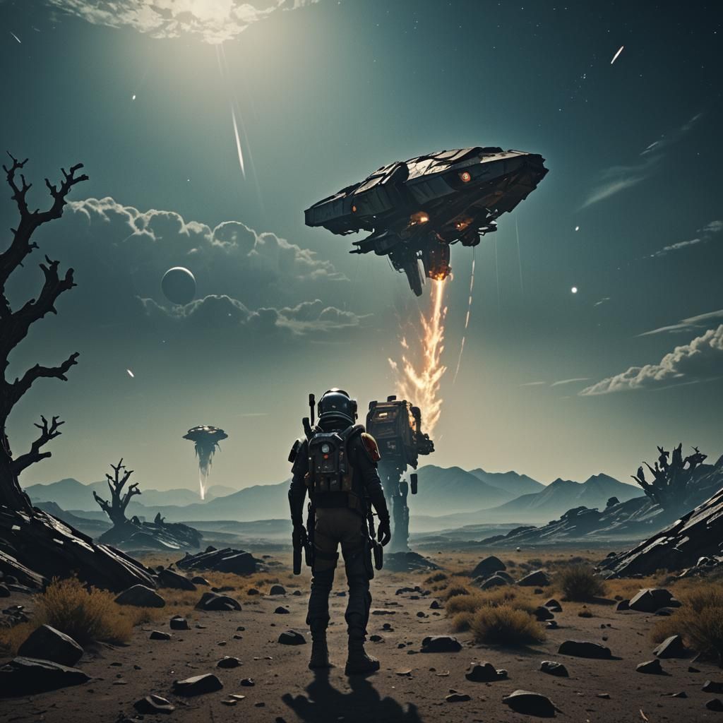 Dramatic Cinematic Still with Film Grain Effect