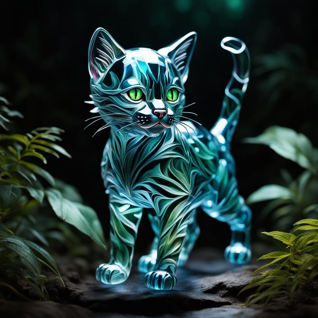 Glass Kitten Walks in a Dark Jungle