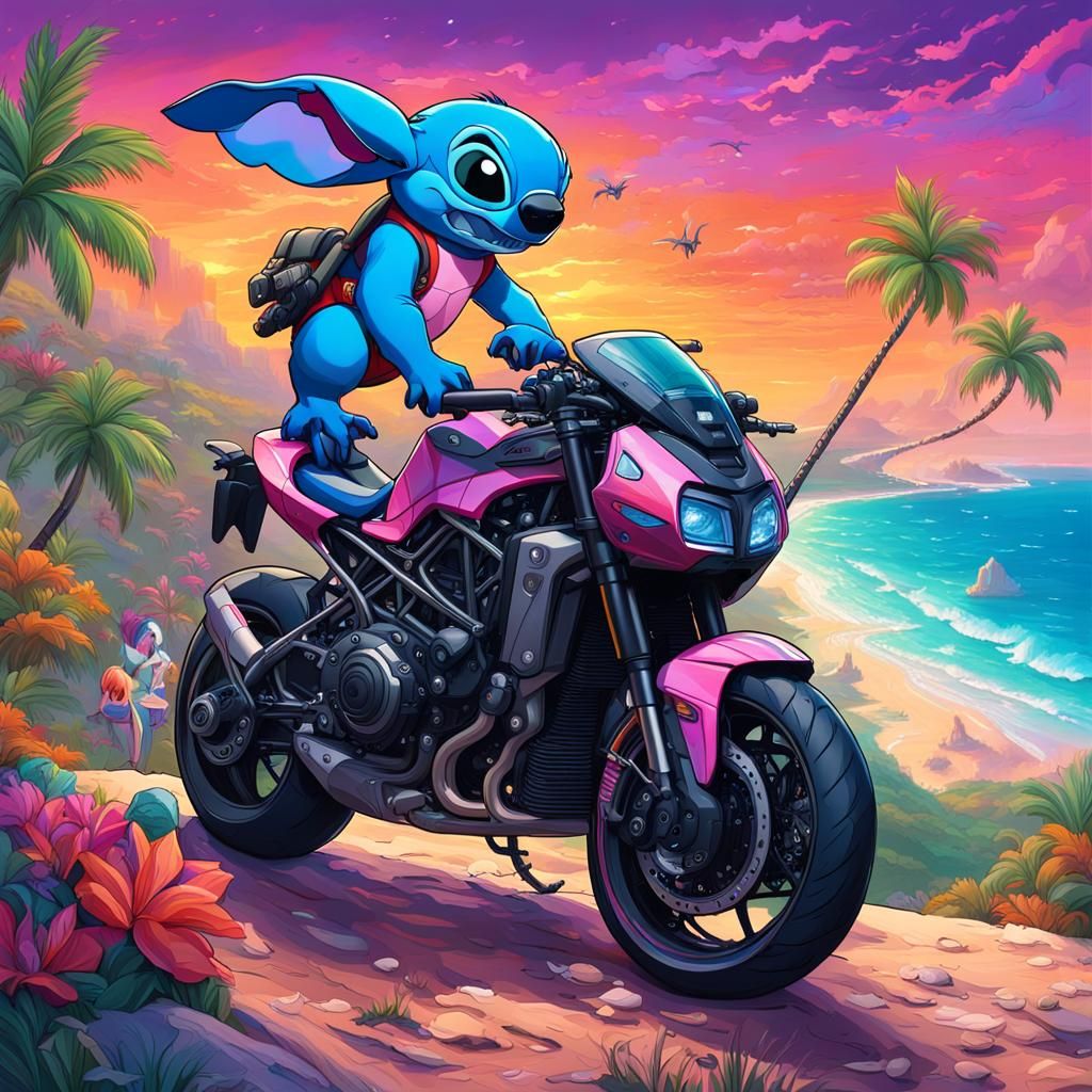 Stitch and Ninja H2R Overlooking Tropical Paradise