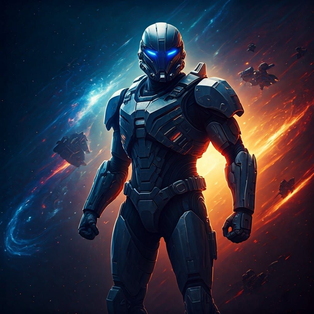 Galactic Warriors: Sci-Fi Film Poster in Digital Art Style