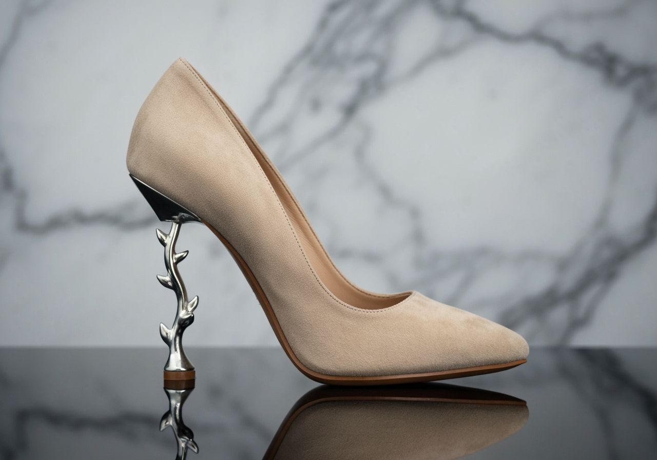 Unique Stiletto Heel Shoe in High-Fashion Photography Style