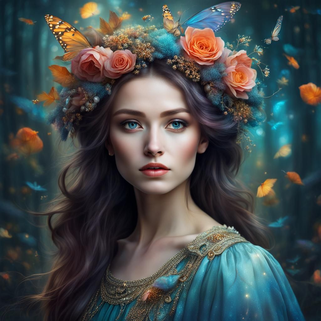 Magical Girl Portrait in Fantastical Style