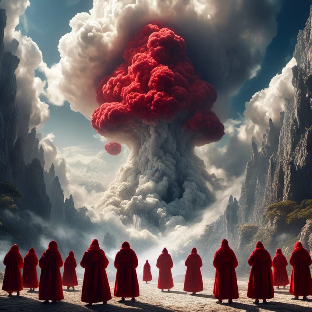 Alien Demon Cloud Over Dark Ages Monks