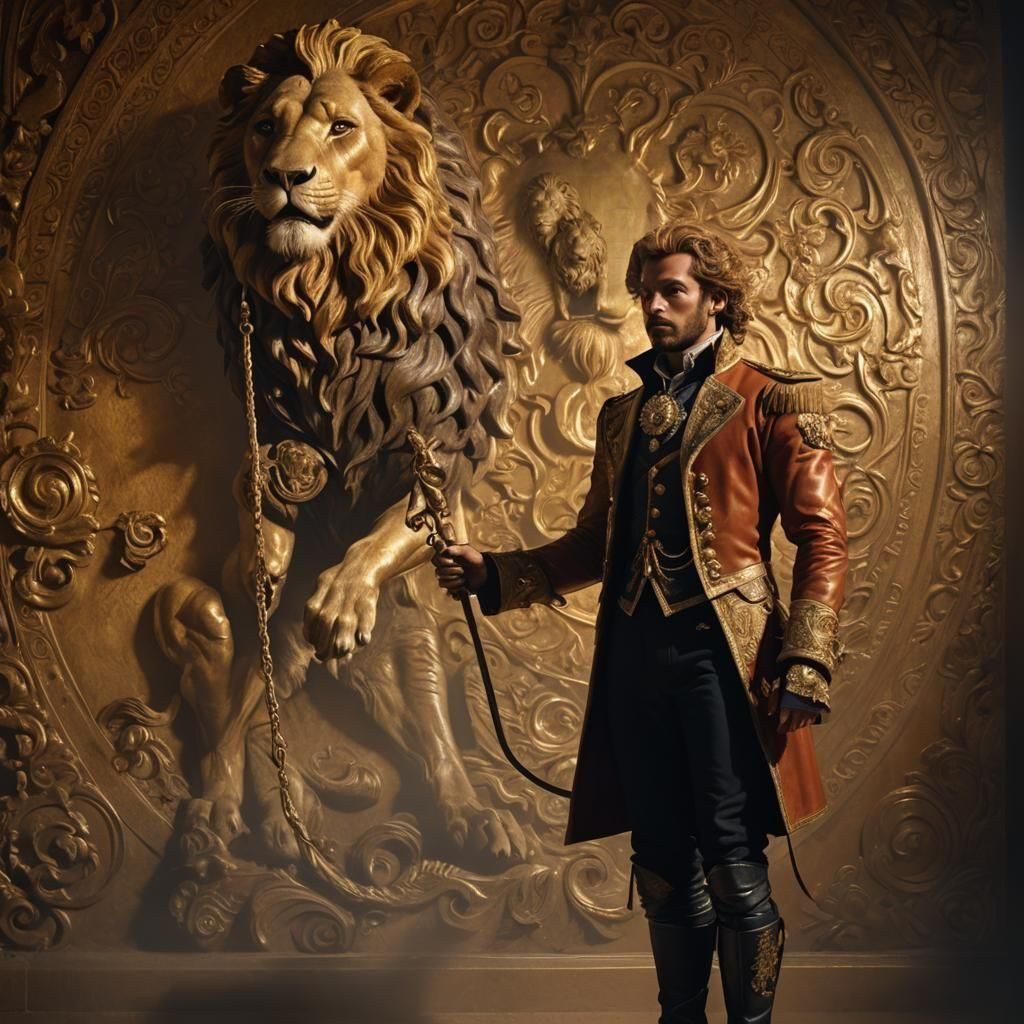 Lion Tamer by Elaborate Lion Sculpture