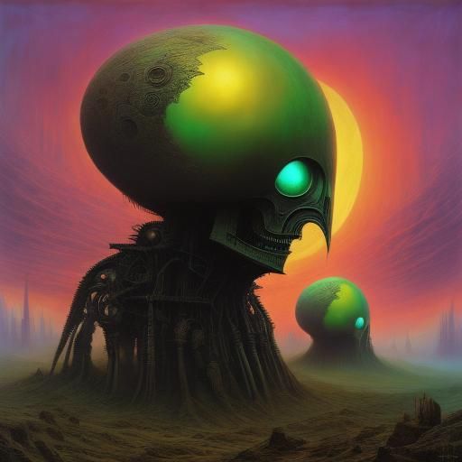 Crepuscular Extraterrestrial Dreamscape in Gothic Style