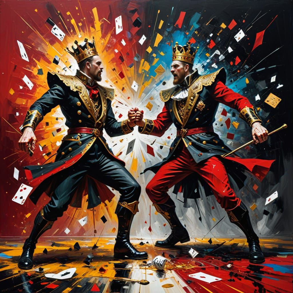 Expressionist Battle: King of Clubs vs Jack of Diamonds