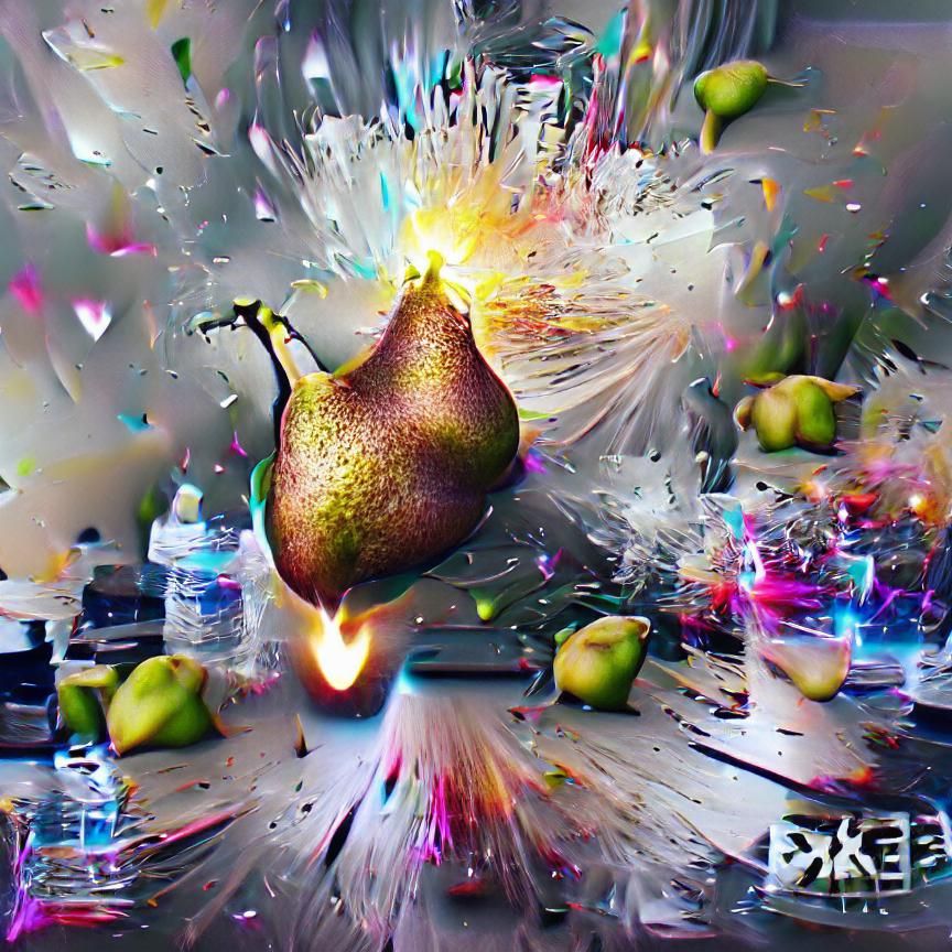 Exploding Pear in 8k Resolution