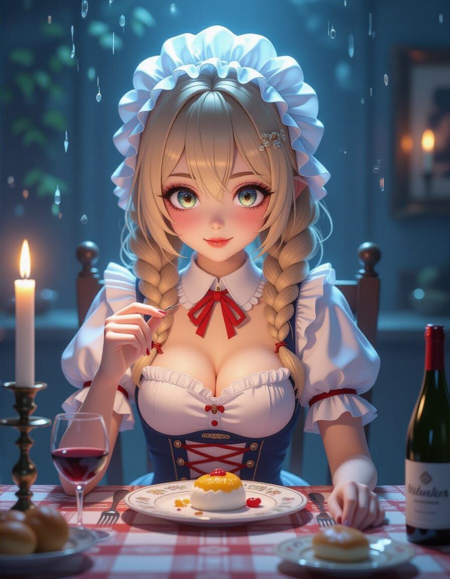 Anime Dutch Milkmaid Waifu in Sinister Setting