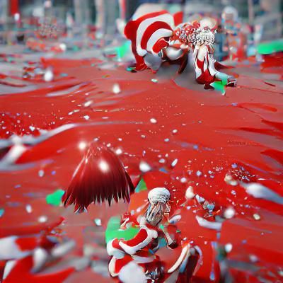Undead Anime Santa Claus in 3D