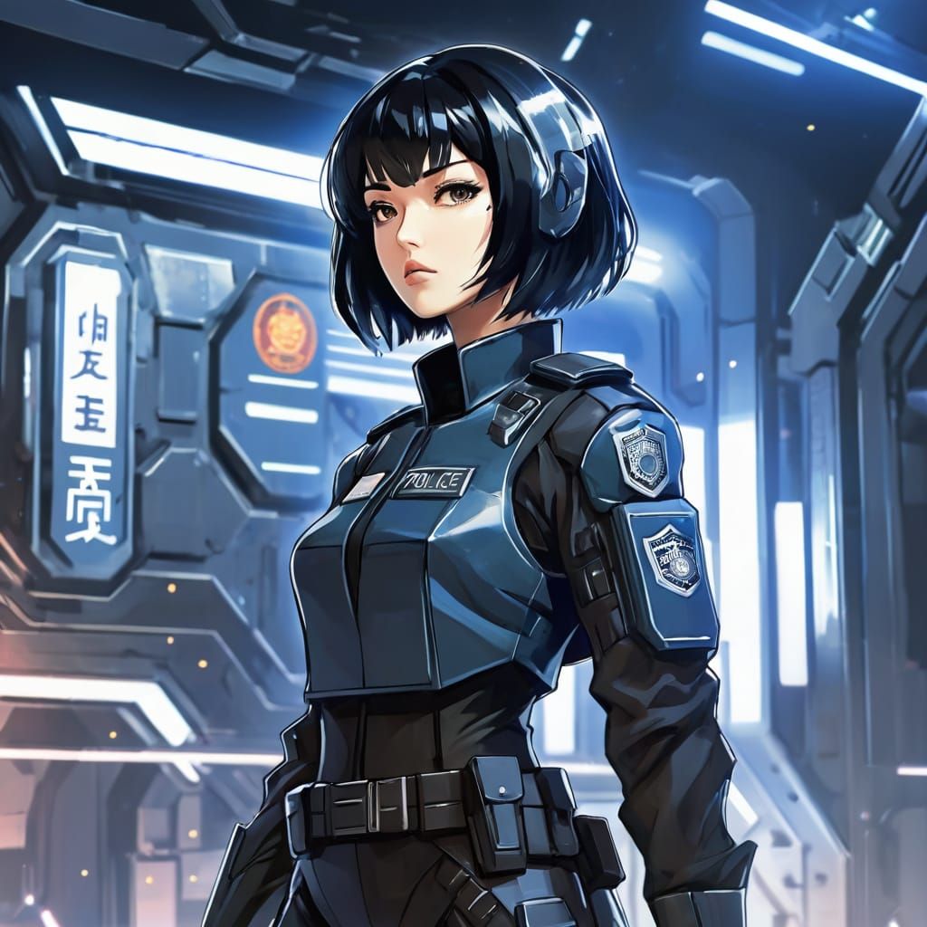 Anime scifi police officer...
