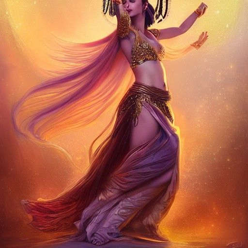 Goddess Belly Dancer in Golden Aether