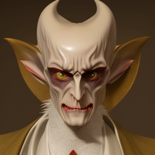 Dracula Nosferatu Close-up in Detailed 3D Rendering