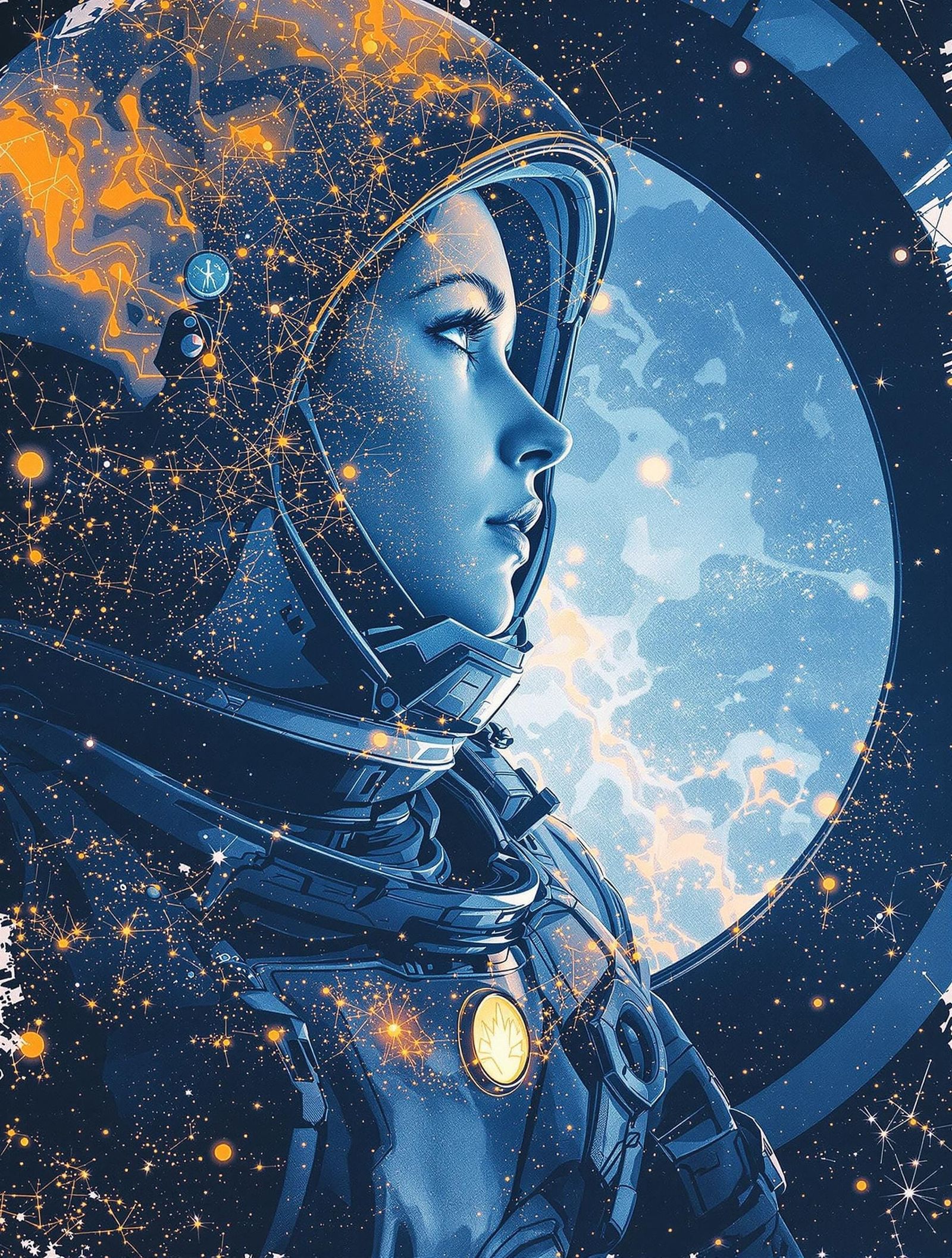 Cosmonaut Dreams in Luminous Cyanotype Prints