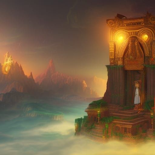 The Emerald Tablet: Detailed Matte Painting