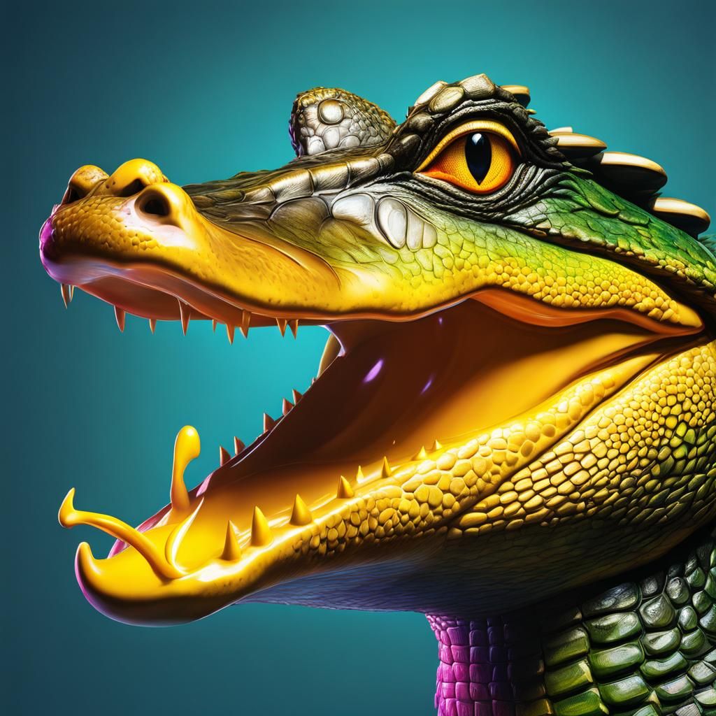 Hyperrealistic Crocodile Duck Hybrid Animal