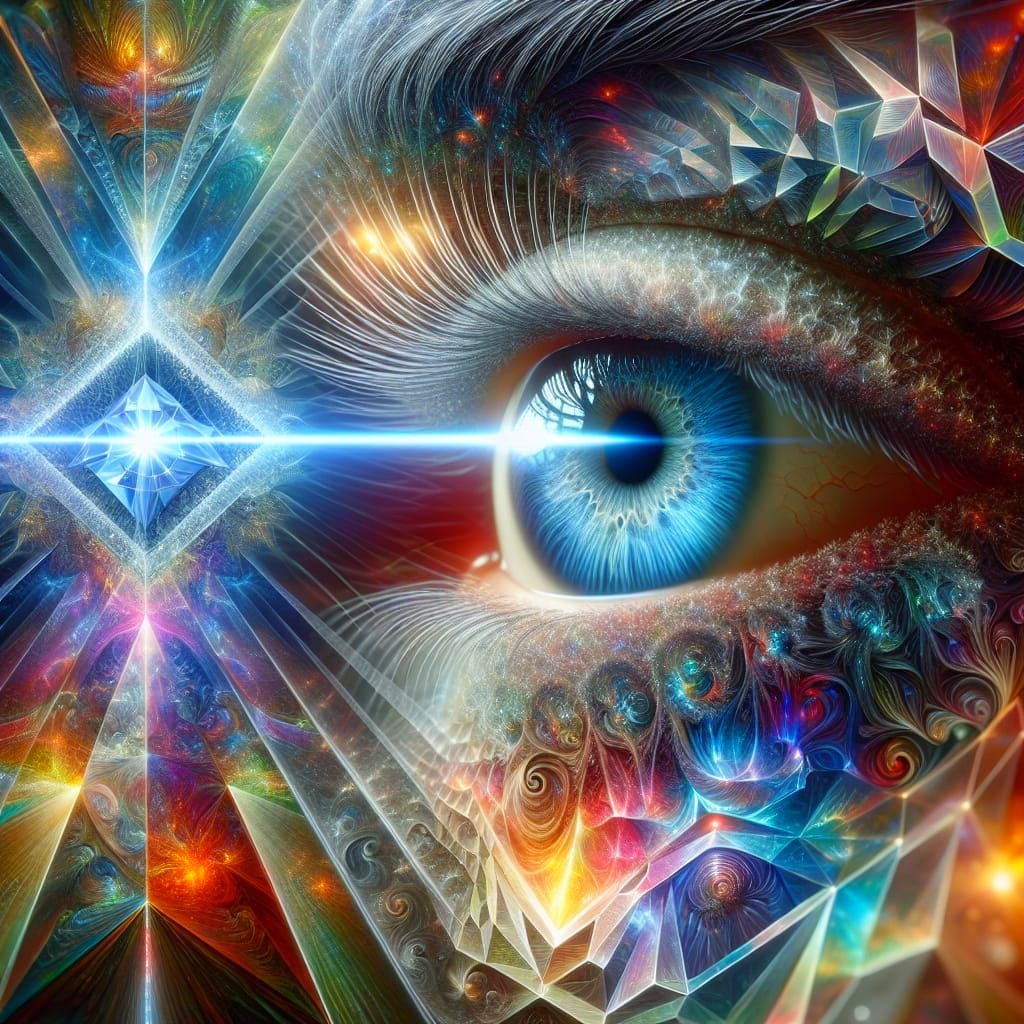 Psychedelic Prism Eye with Fractal Abstractions