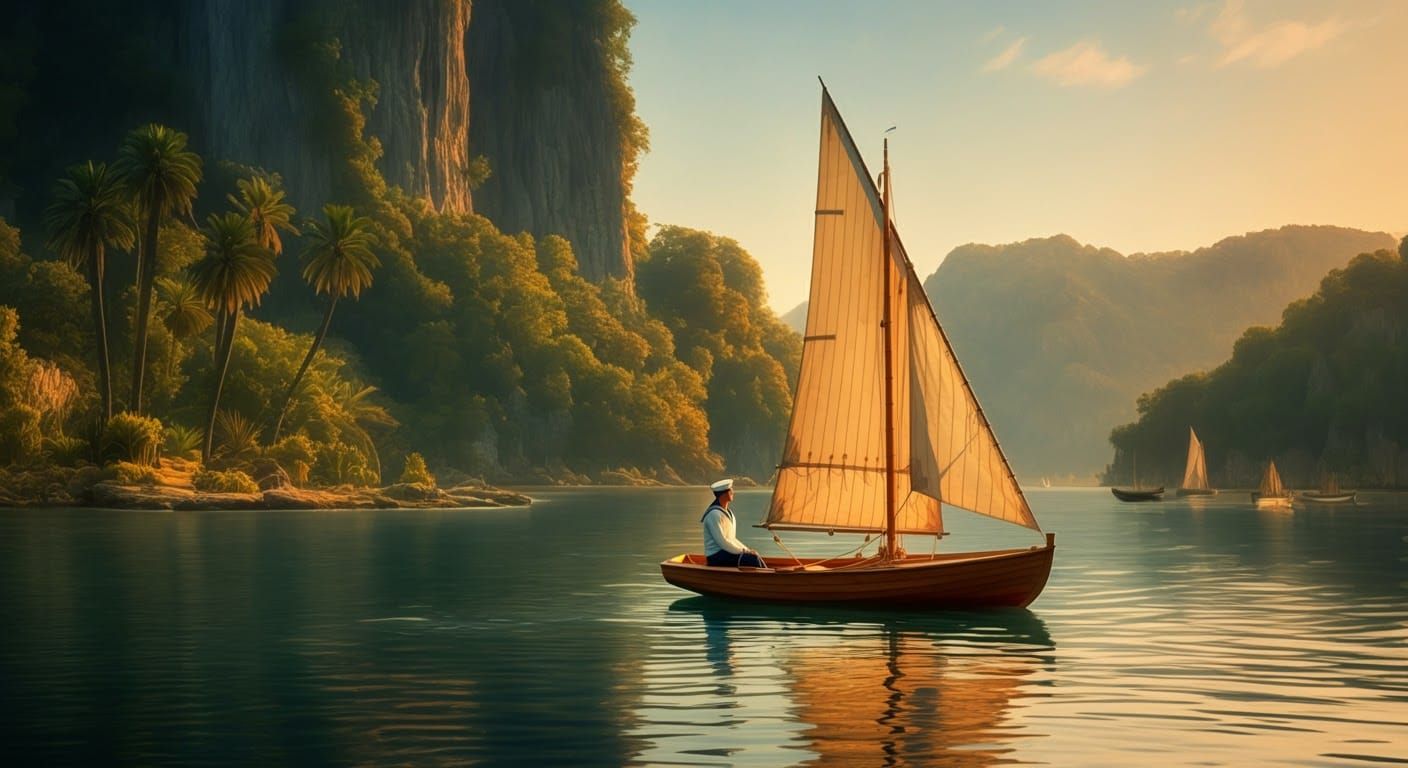 Sailor at Golden Hour: Photorealistic Oil Painting