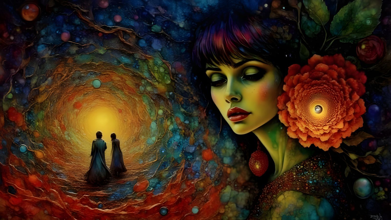 Eldritch Gothic Oracle Seeks Guidance in a Haunting, Fantast...