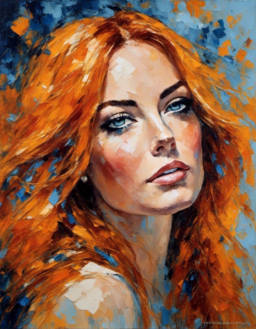 Lindsay Lohan in Impressionist Impasto Painting Style