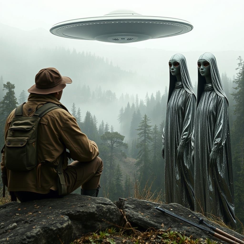 UFO Landing Observed by Hunters in Wooded Valley
