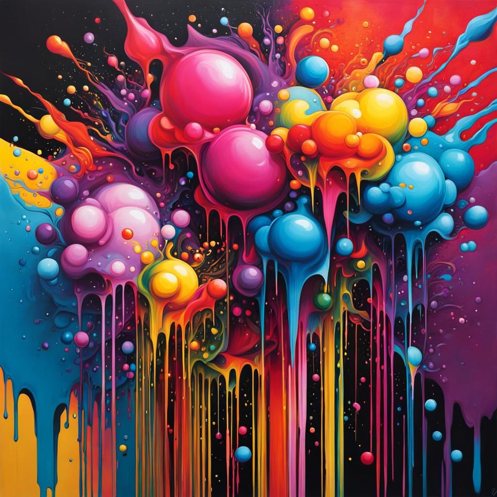 Vibrant Graffiti Art with Melting Colors