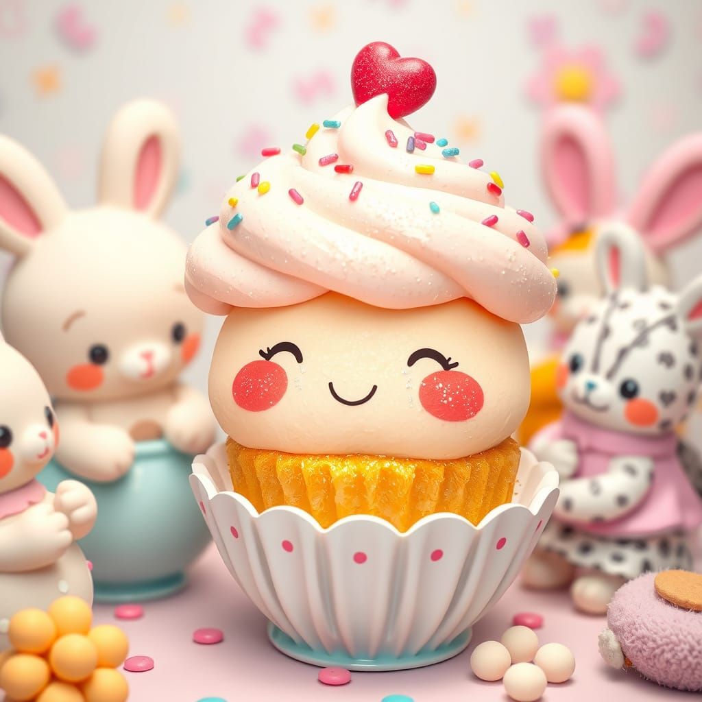 Whimsical Cupcake Tea Party in Sanrio Style