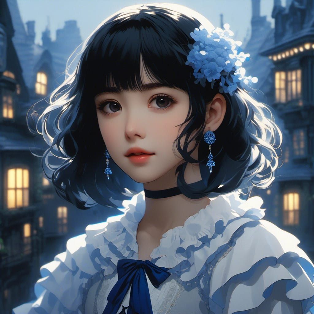 Girl in Black Dress, Anime Key Visual