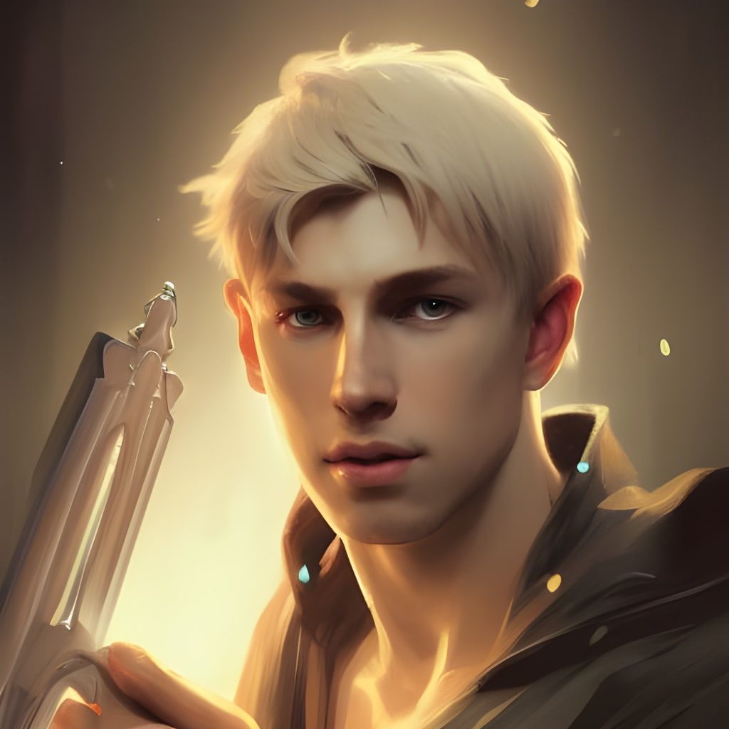 Boy with Magic Sword, Hyperdetailed Portrait
