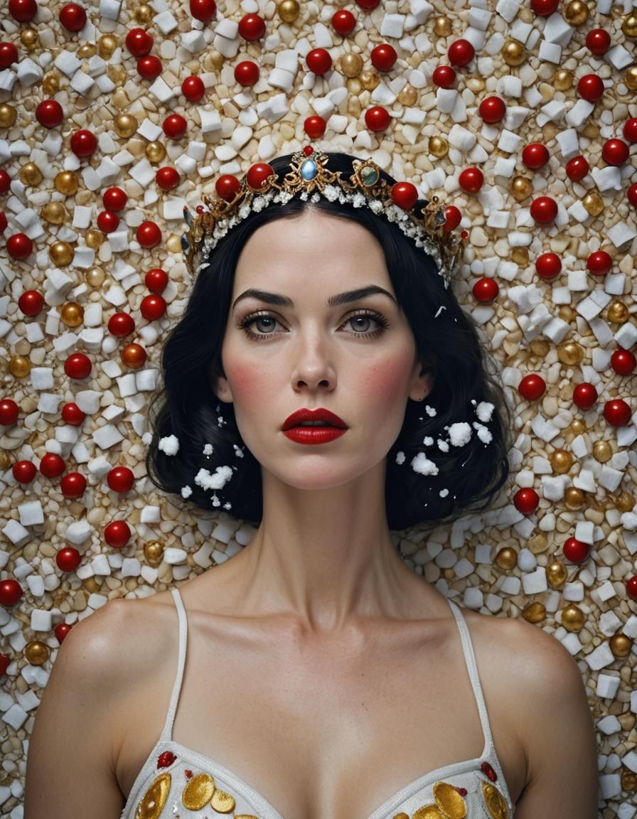 A Close-Up Portrait of a Woman in a Vibrant Color Palette