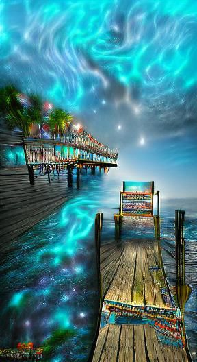 Mystical Boardwalk to Celestial Ocean Paradise