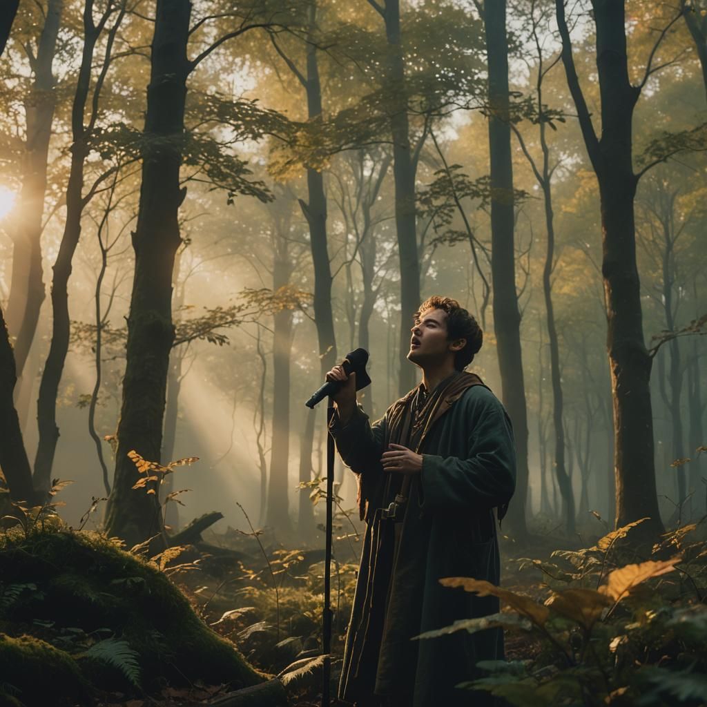 Eru Sings Creation in Mystical Forest