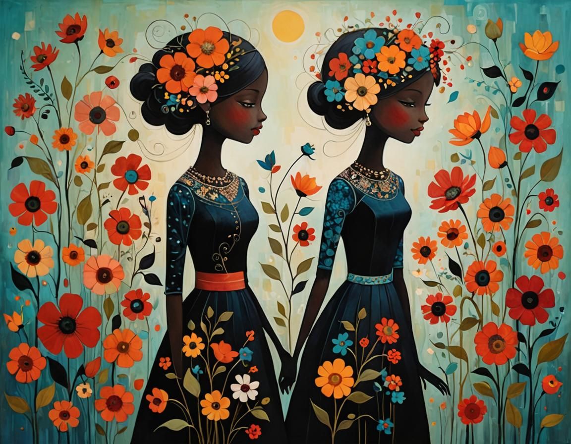 Floral Silhouette in Whimsical Style