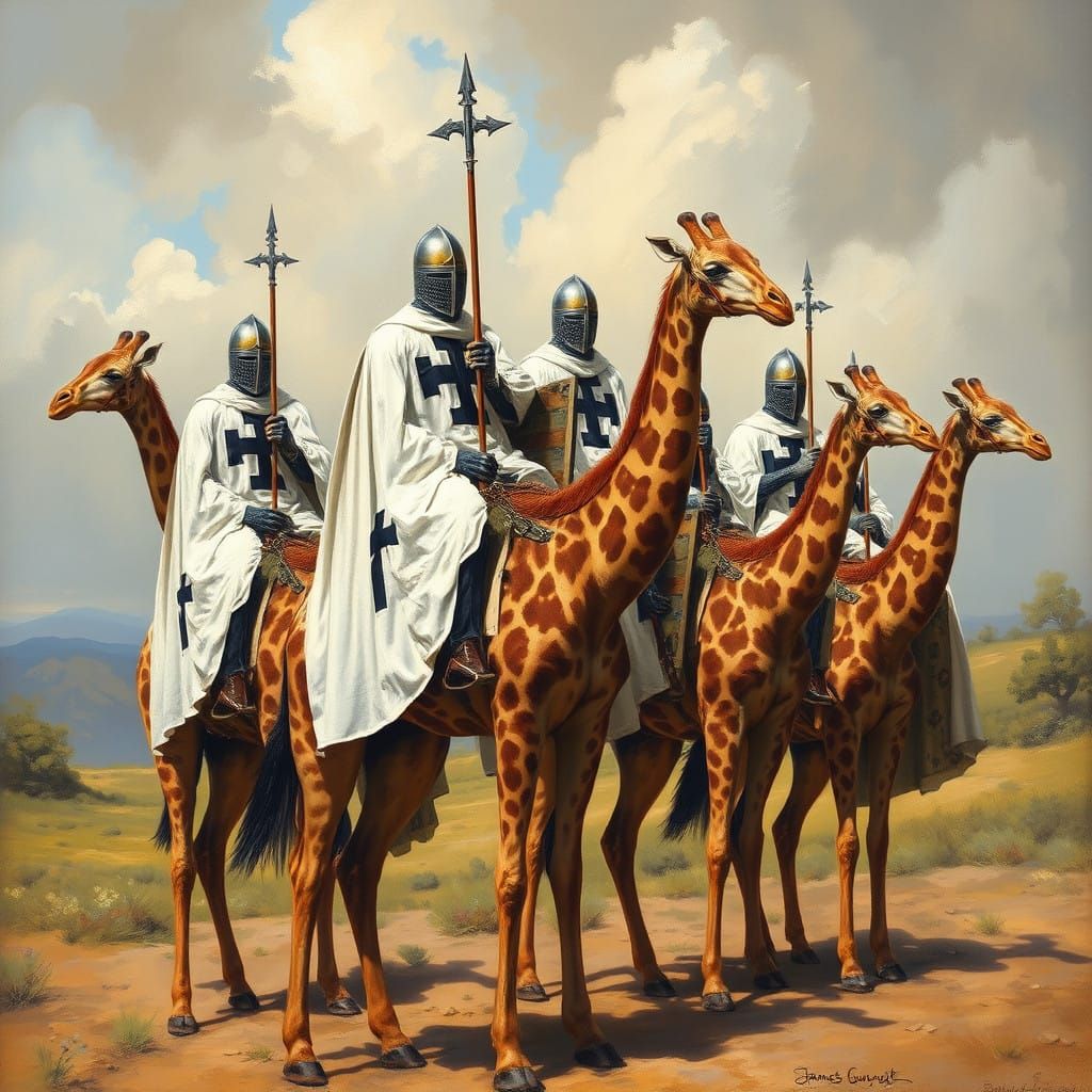 Teutonic Knights in a Medieval Fantasy Landscape