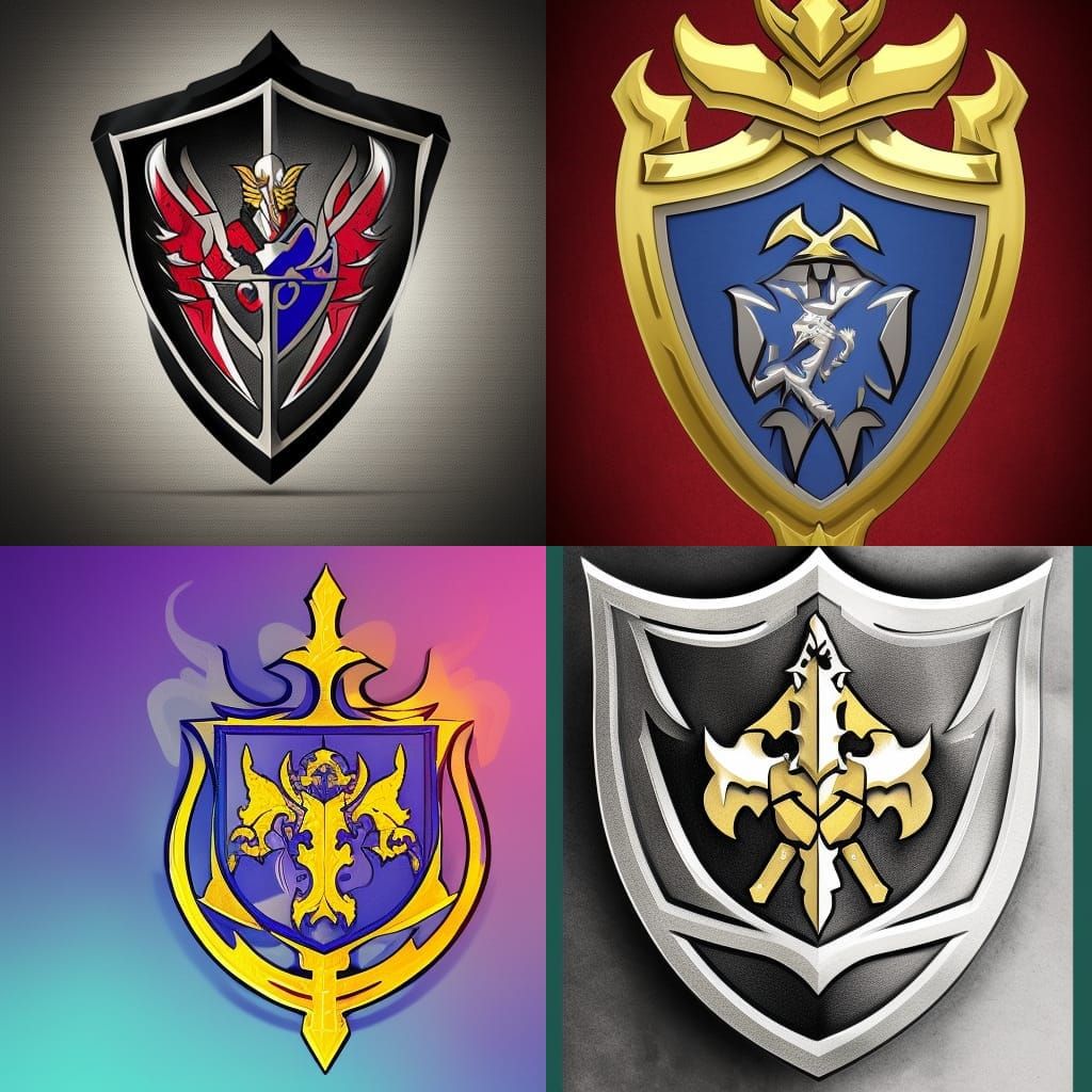 Half-Elf Paladin Family Crest: Hyperrealistic Splash Art