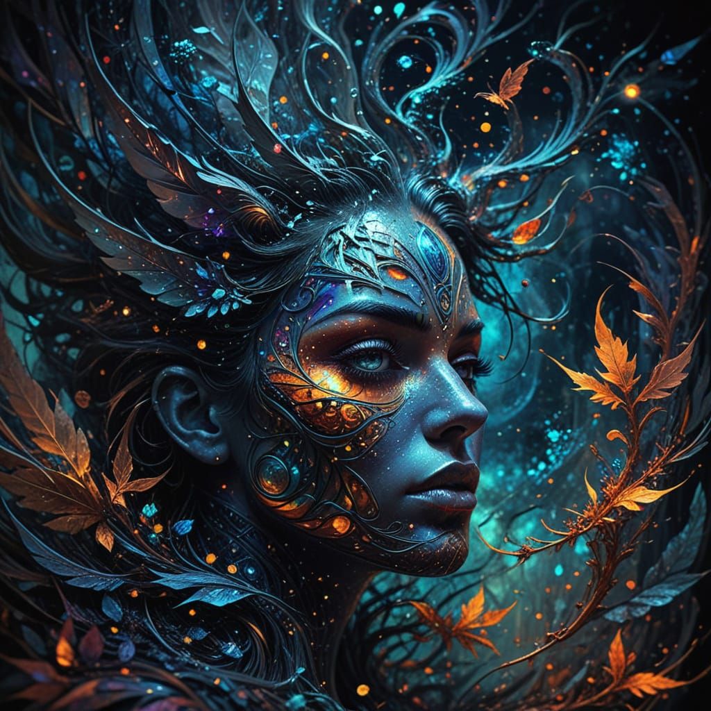 Stunning Filigree Fractal Triptych in Vibrant Colors