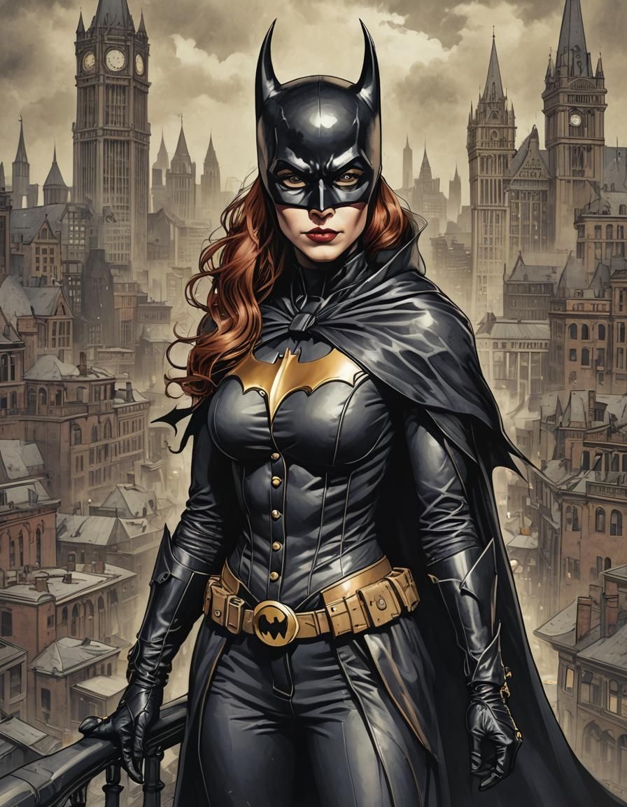 Victorian Batgirl in Gotham City Style