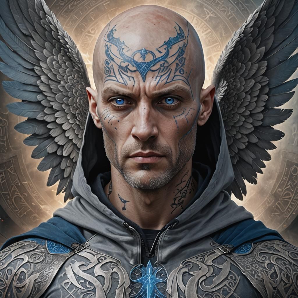 Fallen Angel Superhero Portrait in Hyperrealism