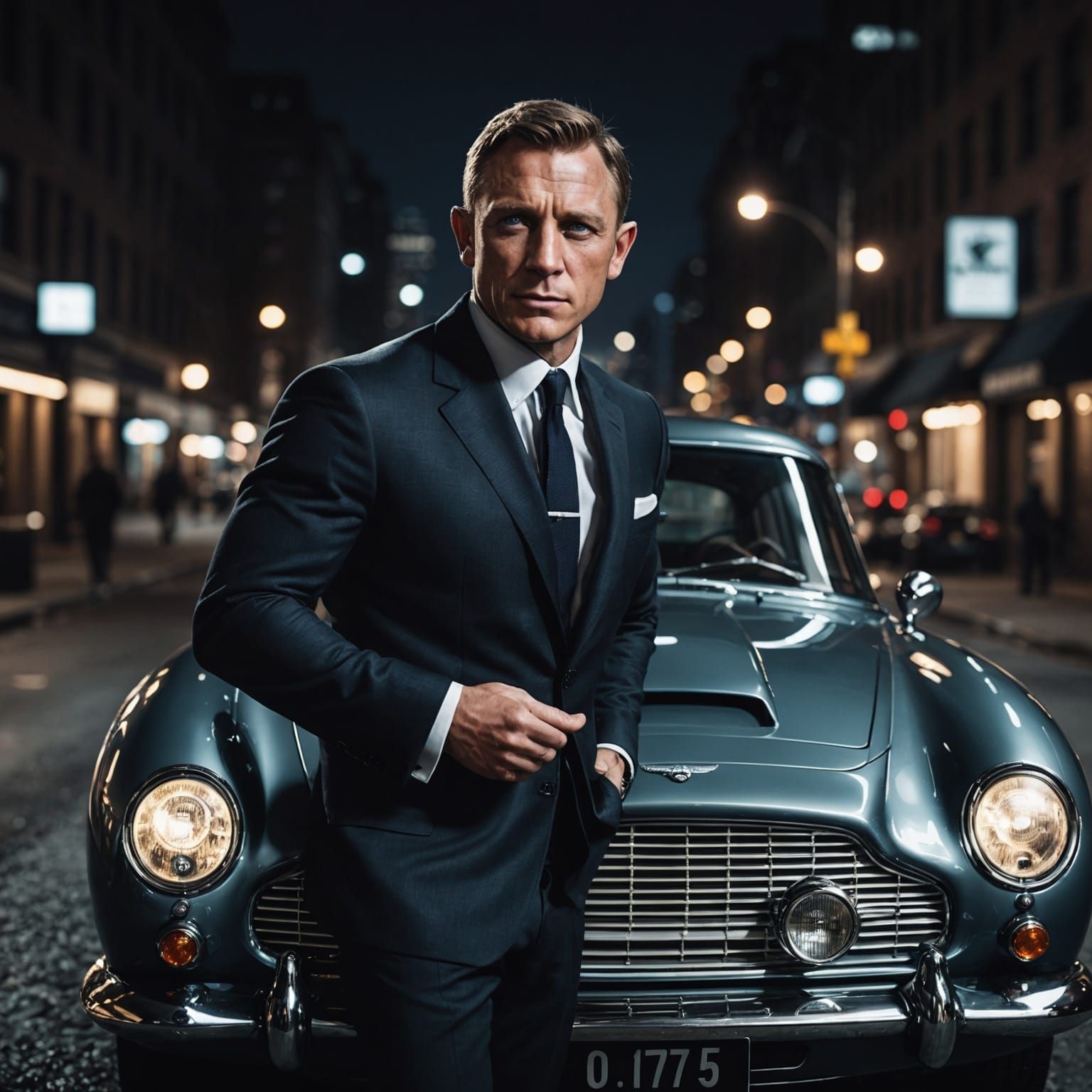 500mm RAW portrait photograph, medium shot, Daniel Craig as ...