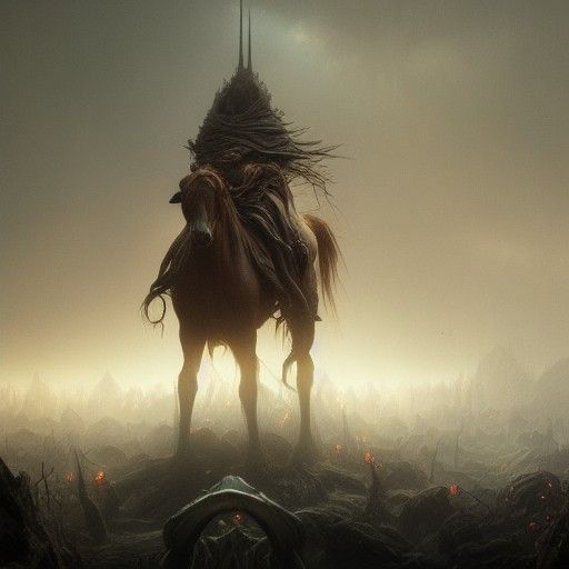 Dark Fantasy Art in Purple and Yellow